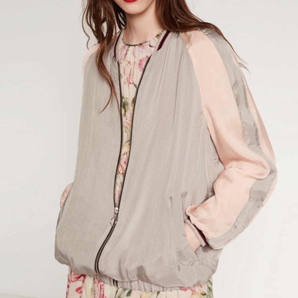 Zara Satin Bomber Jacket